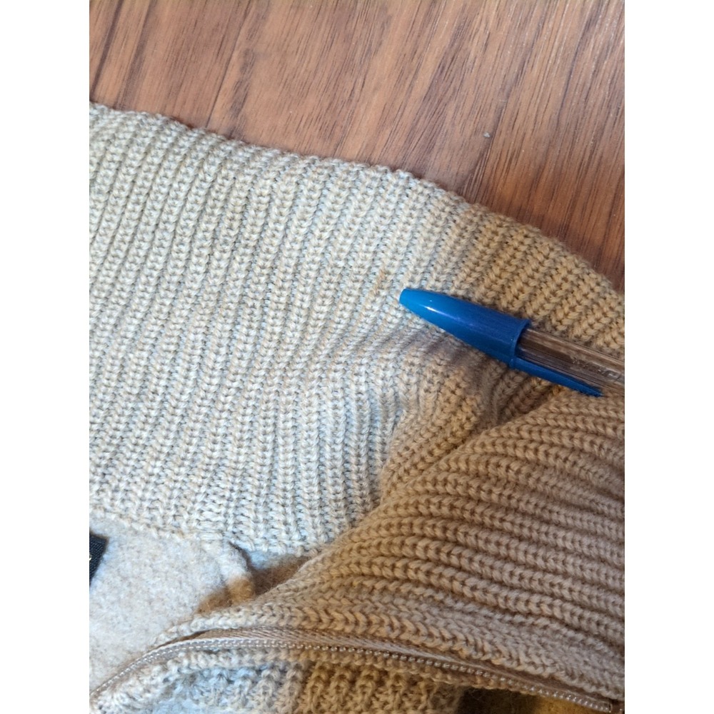 Vtg Geiger Tyrol Tan Boiled Wool Zip-Up Sweater Jacket Austria Pockets *Flaws* - Picture 12 of 16